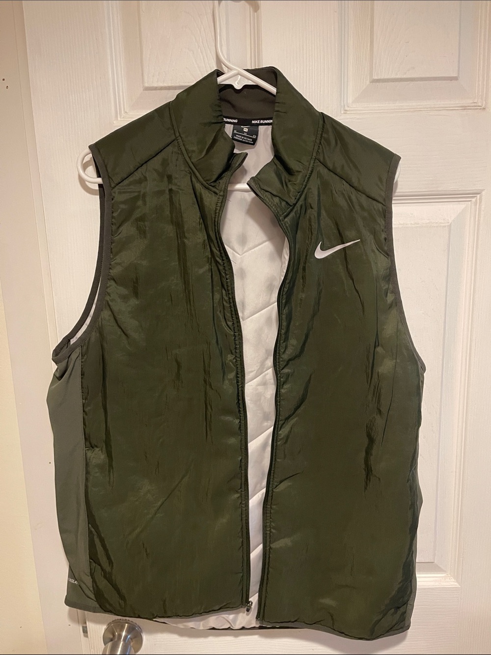 Nike aerolayer Olive Puffer Vest with Swoosh